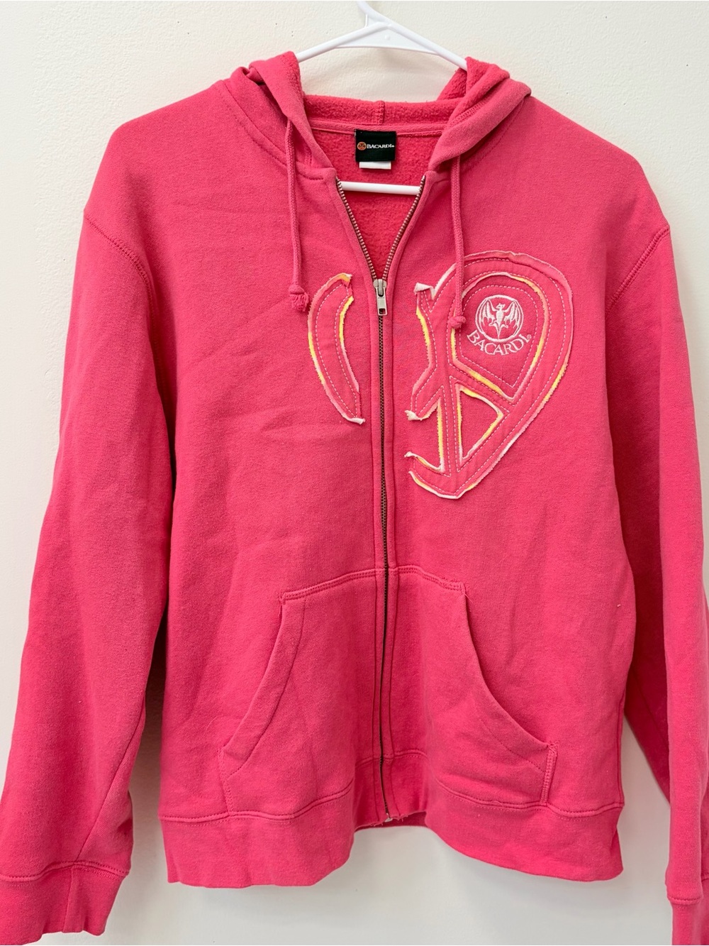 Pink Zip-Up Y2K Vintage Bacardi Sweatshirt